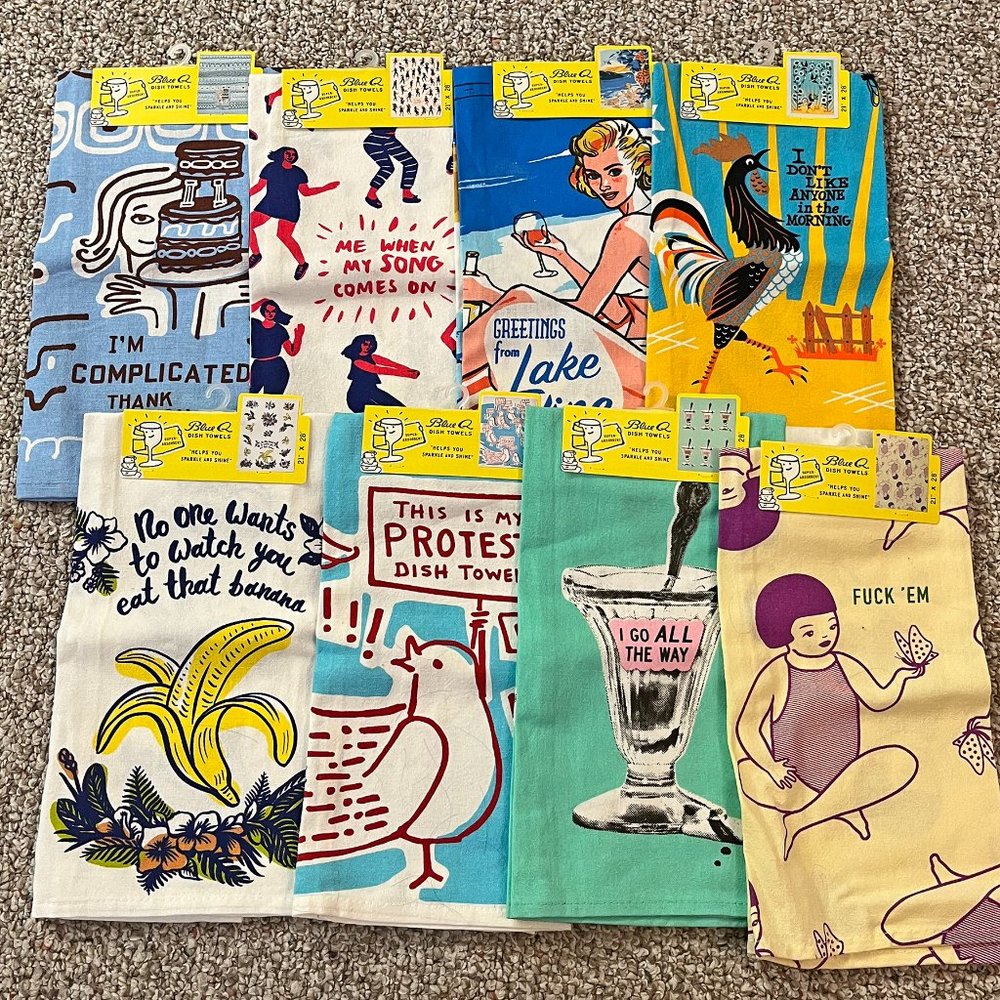 NWT Blue Q Dish Towels- Set of 8